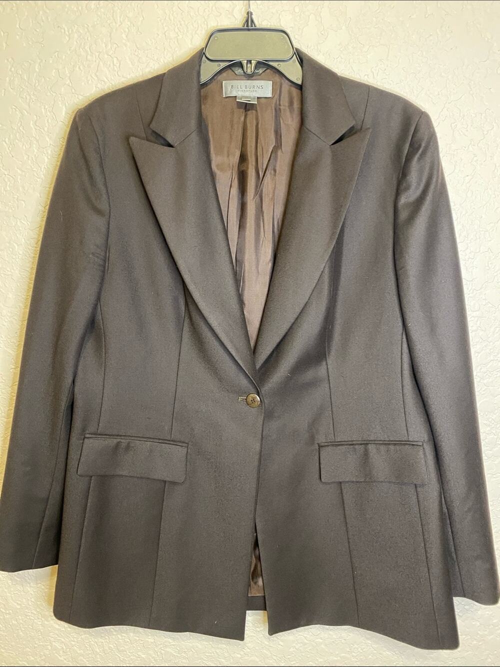Bill Burns Woman’s 100% Wool Dark Brown Single-Button Blazer size 14